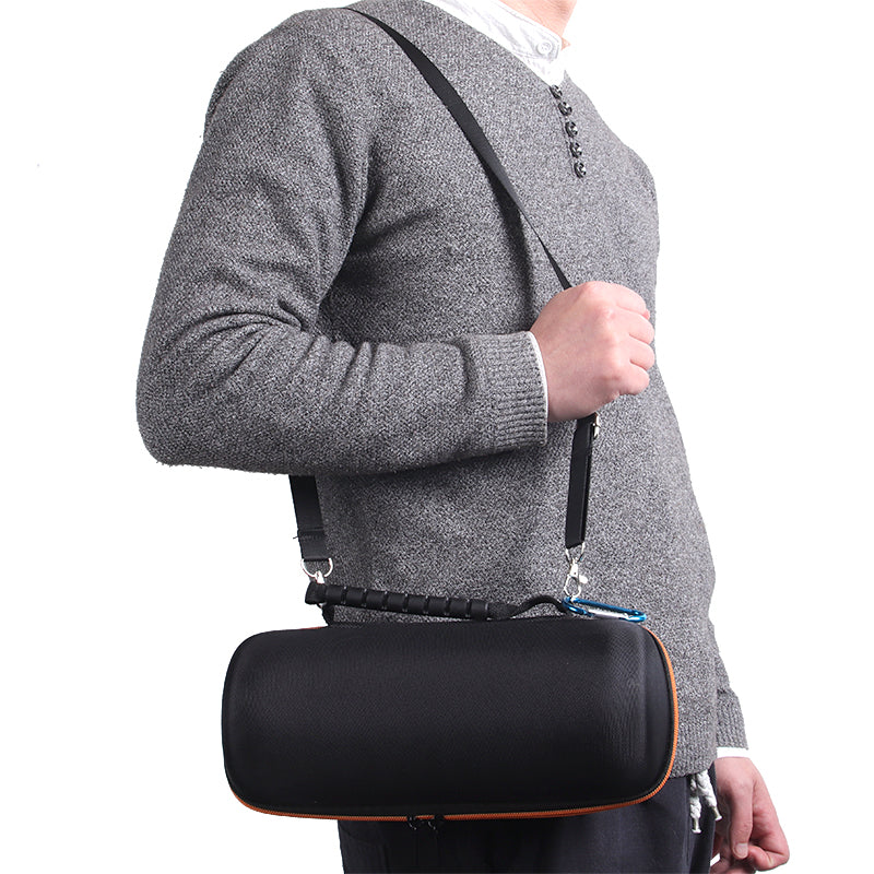 Portable Hard EVA Storage Case for JBL Pulse 5 Bluetooth Speaker Travel Carrying Bag with Shoulder Strap - Black/Orange Portable Hard EVA Storage Case for JBL Pulse 5 Bluetooth Speaker Travel Carrying Bag with Shoulder Strap - Black/Orange